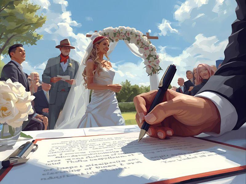 Wedding planner professionista firma contratto con sposi